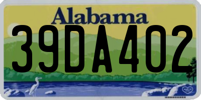 AL license plate 39DA402