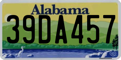 AL license plate 39DA457