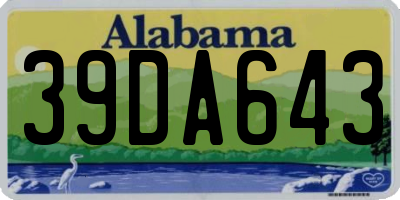 AL license plate 39DA643