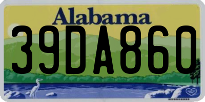 AL license plate 39DA860