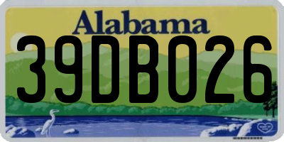 AL license plate 39DB026