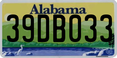 AL license plate 39DB033