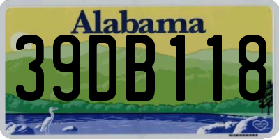 AL license plate 39DB118