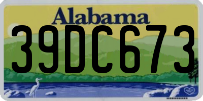 AL license plate 39DC673