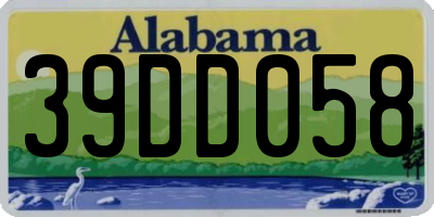 AL license plate 39DD058