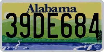 AL license plate 39DE684