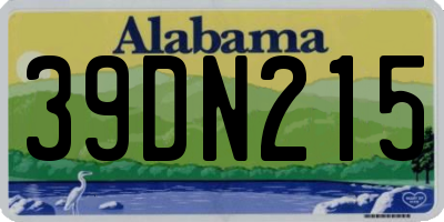 AL license plate 39DN215