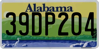 AL license plate 39DP204
