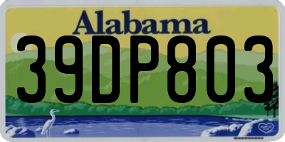 AL license plate 39DP803