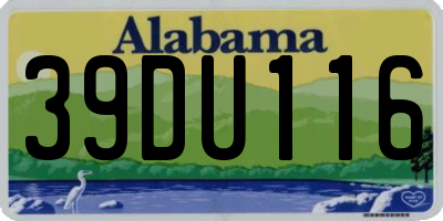 AL license plate 39DU116