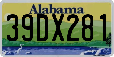 AL license plate 39DX281