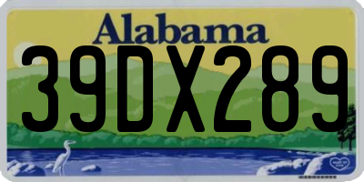 AL license plate 39DX289