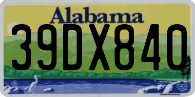 AL license plate 39DX840