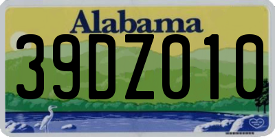 AL license plate 39DZ010
