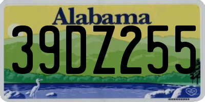 AL license plate 39DZ255