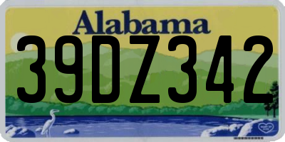 AL license plate 39DZ342