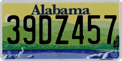 AL license plate 39DZ457