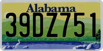 AL license plate 39DZ751