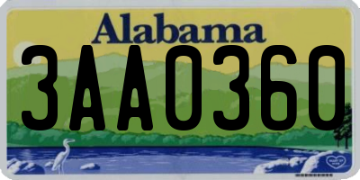 AL license plate 3AA0360