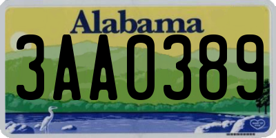 AL license plate 3AA0389