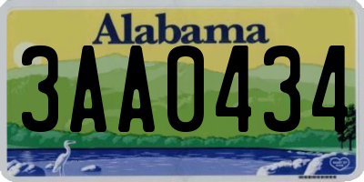 AL license plate 3AA0434
