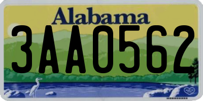 AL license plate 3AA0562
