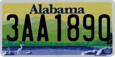 AL license plate 3AA1890