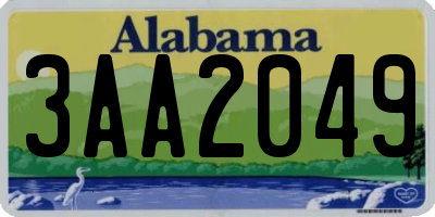 AL license plate 3AA2049