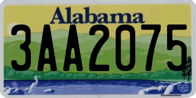 AL license plate 3AA2075