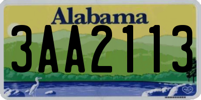 AL license plate 3AA2113