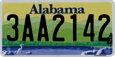 AL license plate 3AA2142