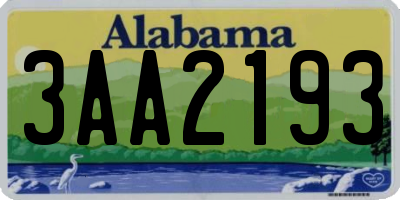 AL license plate 3AA2193