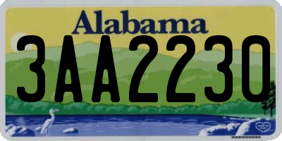 AL license plate 3AA2230