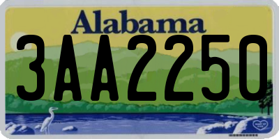 AL license plate 3AA2250