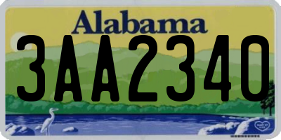 AL license plate 3AA2340