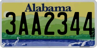 AL license plate 3AA2344