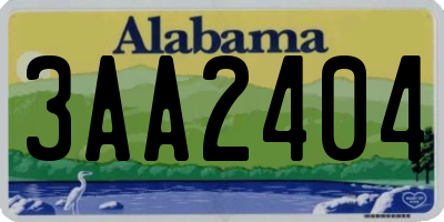 AL license plate 3AA2404