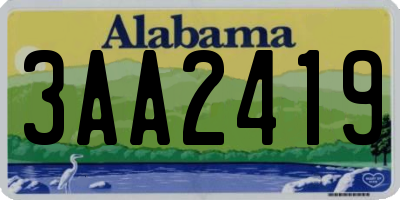 AL license plate 3AA2419