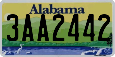 AL license plate 3AA2442