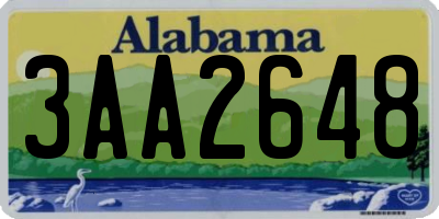AL license plate 3AA2648