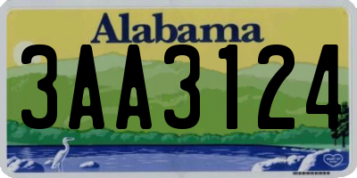 AL license plate 3AA3124