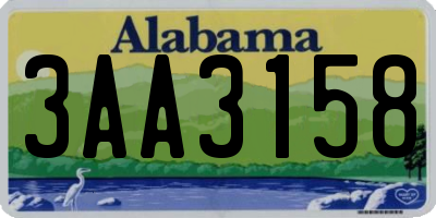 AL license plate 3AA3158