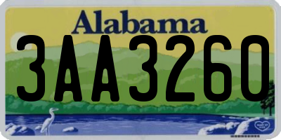 AL license plate 3AA3260