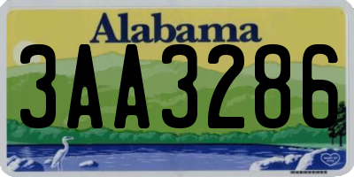 AL license plate 3AA3286