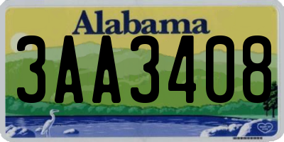 AL license plate 3AA3408