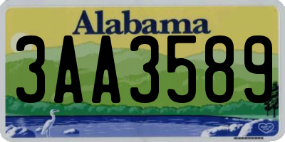 AL license plate 3AA3589