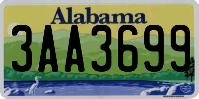 AL license plate 3AA3699