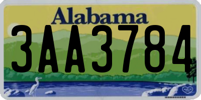 AL license plate 3AA3784