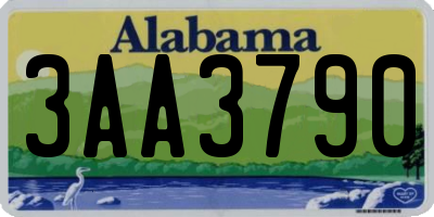 AL license plate 3AA3790