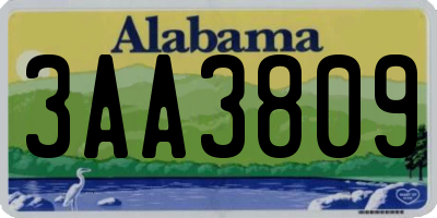 AL license plate 3AA3809